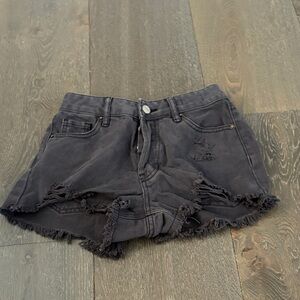 PacSun Charcoal Distressed Jean Shorts